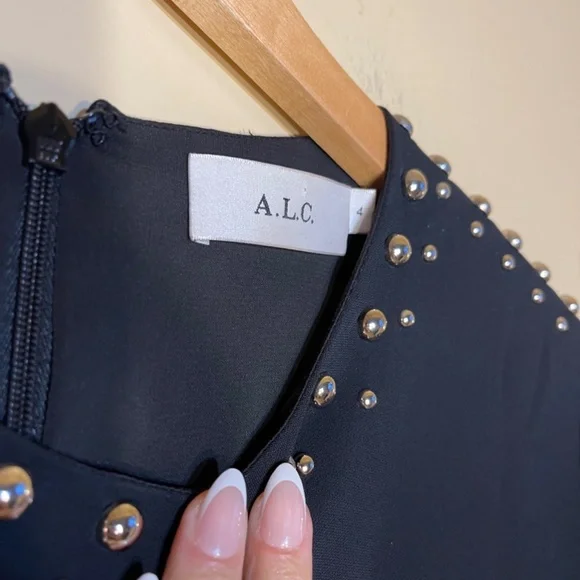 A.L.C Black Dress with metal button Details - Picture 6 of 15